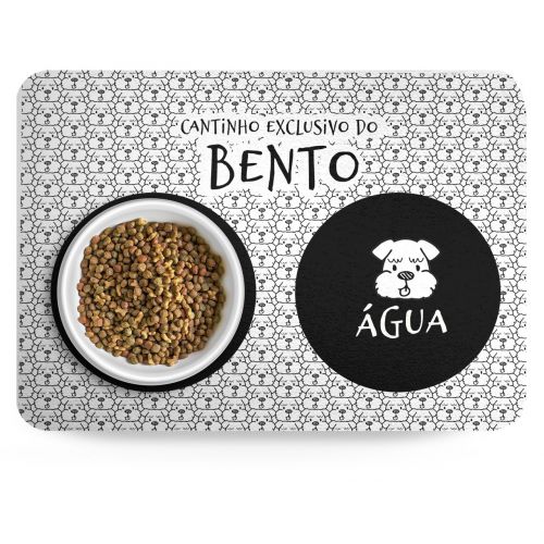 Kit Comedouro, Bebedouro e Tapete Personalizados para Schnauzer | Coleção Carinhas