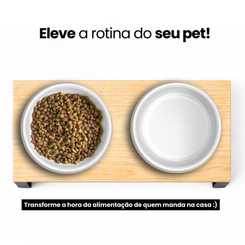 Suporte de Elevação Duplo em Madeira e Pés em Metal
