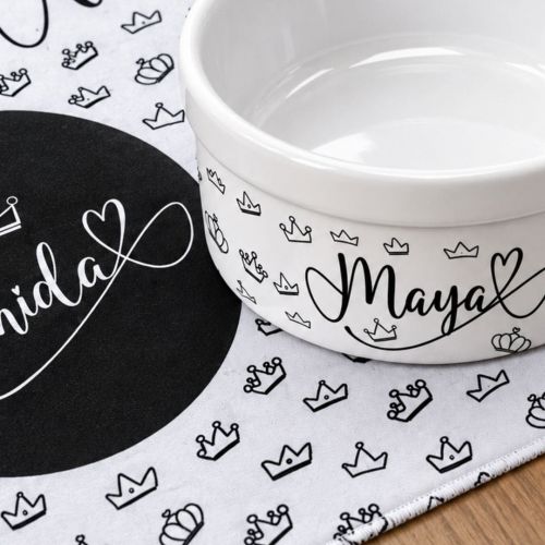 Kit 2 Tigelas Personalizadas com Suporte Duplo - Realeza