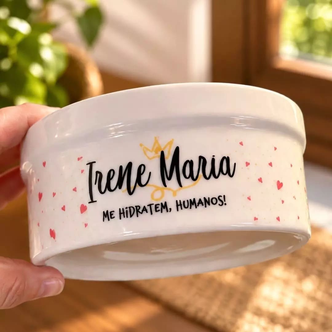 Kit 2 Tigelas Personalizadas com Suporte Duplo - Escolha a Cor - Príncipe ou Princesa