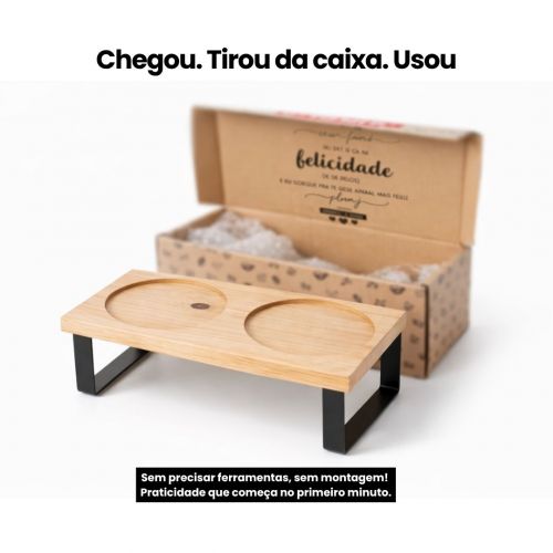 Kit 2 Tigelas Personalizadas com Suporte Duplo - Escolha a Cor - Príncipe ou Princesa