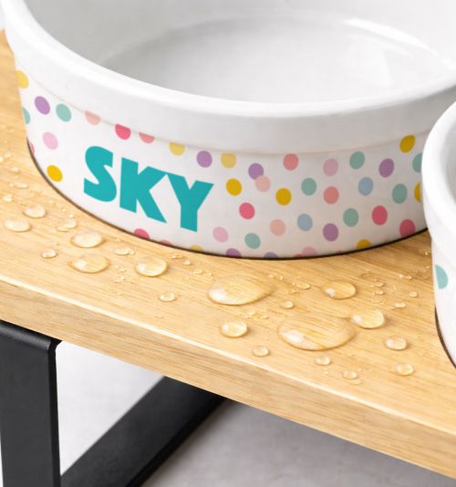 Kit 2 Tigelas Personalizadas com Suporte Duplo - Confetes