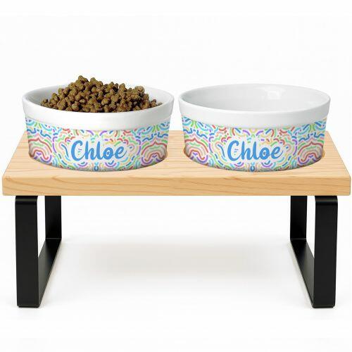 Kit 2 Tigelas Personalizadas com Suporte Duplo - Alegria
