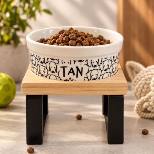 Kit Comedouro e Bebedouro de Cerâmica Personalizados - Carinhas - Escolha a Raça