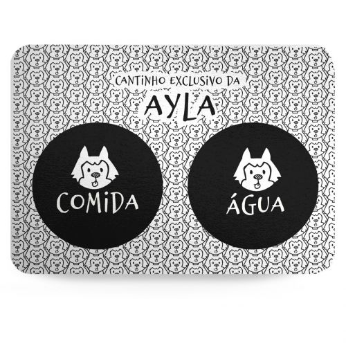 Kit Personalizado com Comedouro, Bebedouro e Tapete | Escolha a Raça do Pet - Coleção Carinhas