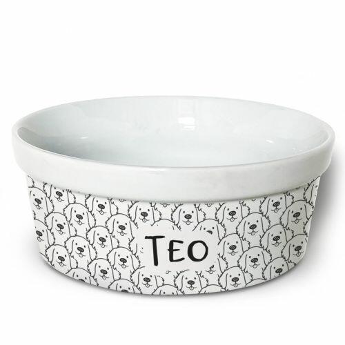 Tigela Personalizada de Cer�mica | Escolha a Ra�a do Pet - Cole��o Carinhas