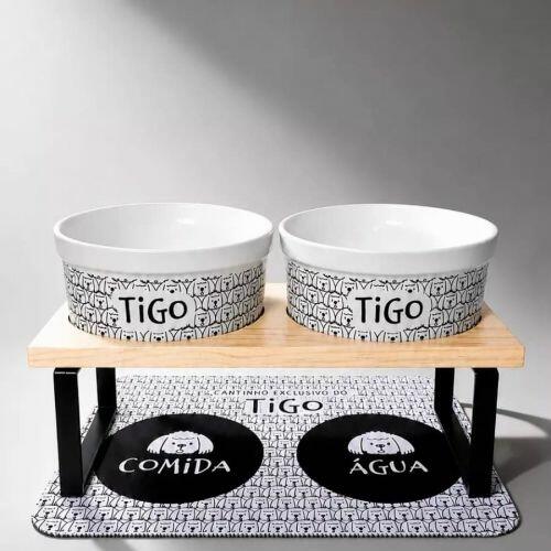 Comedouro ou Bebedouro de Cer�mica Personalizado - Cole��o Meu Pet | Escolha a Ra�a