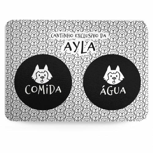 �Kit Personalizado com Comedouro, Bebedouro e Tapete | Escolha a Ra�a - Cole��o Meu Pet