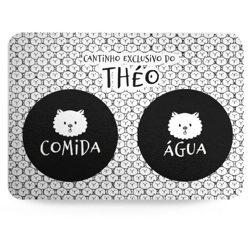 �Kit Personalizado com Comedouro, Bebedouro e Tapete | Escolha a Ra�a - Cole��o Meu Pet