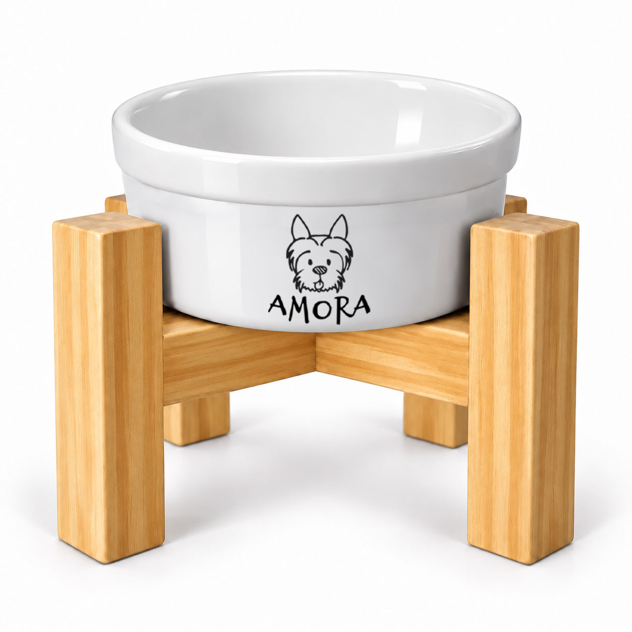 Kit Comedouro Personalizado com Suporte Individual - Escolha a Raça | Coleção Meu Pet