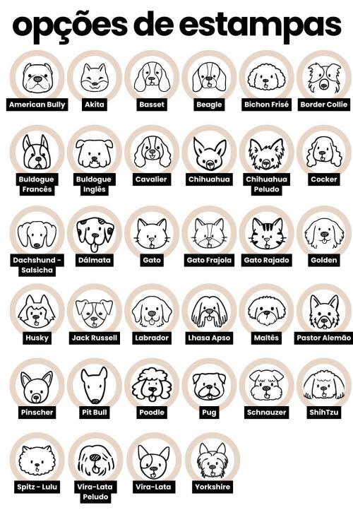 Kit 2 Tigelas Personalizadas+ 2 Suportes  - Escolha a Ra�a - Cole��o Meu Pet