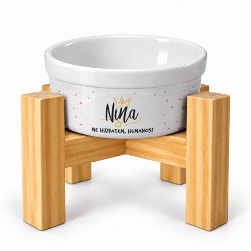 Kit Comedouro Personalizado com Suporte Individual - Príncipe ou Princesa