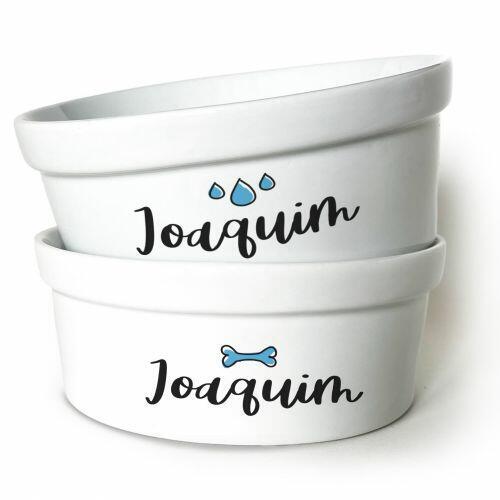 Kit Comedouro e Bebedouro Personalizados Com o Nome do Pet - Escolha as Cores e os �cones