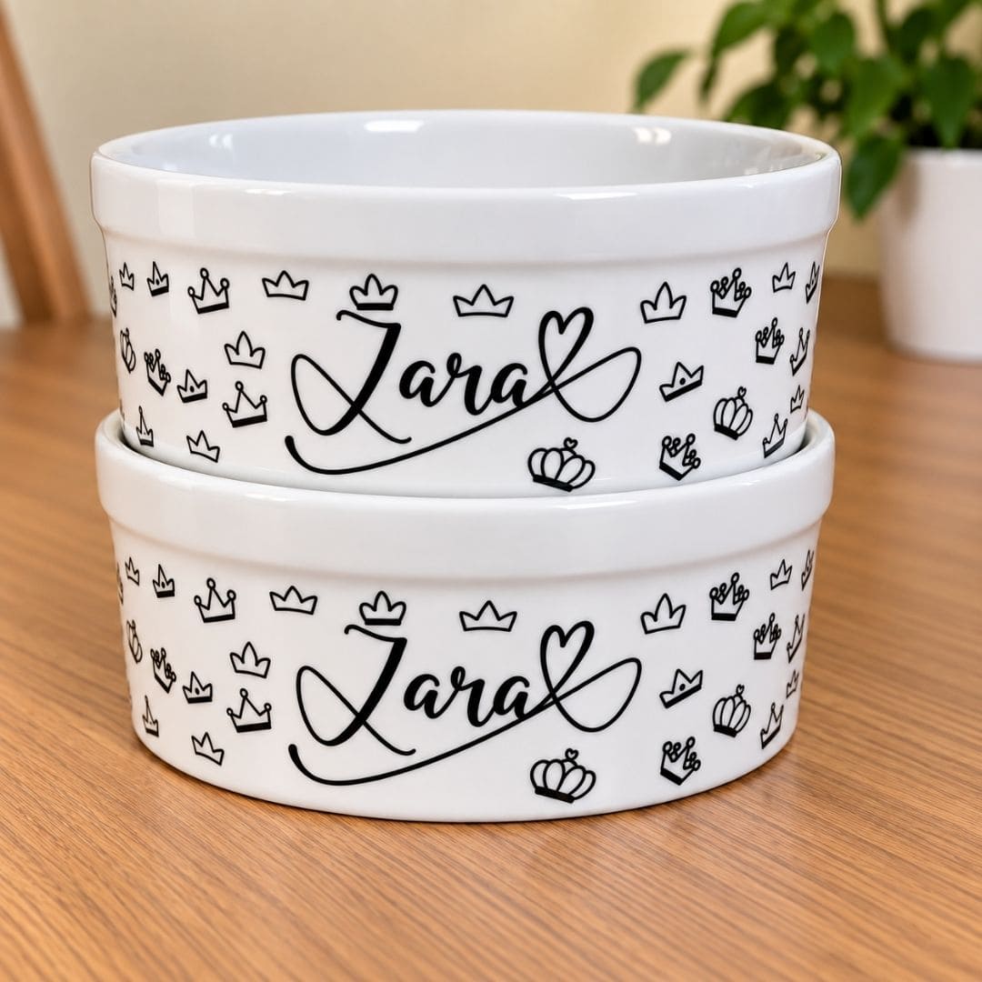 Kit Tigela Personalizada com Suporte Individual - Realeza