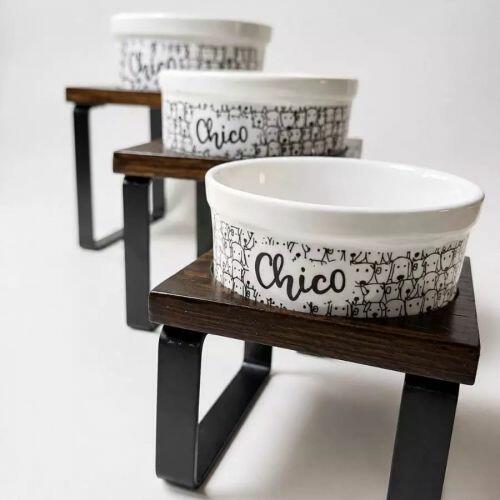 Kit Tigela Personalizada com Suporte Individual - Cachorrada