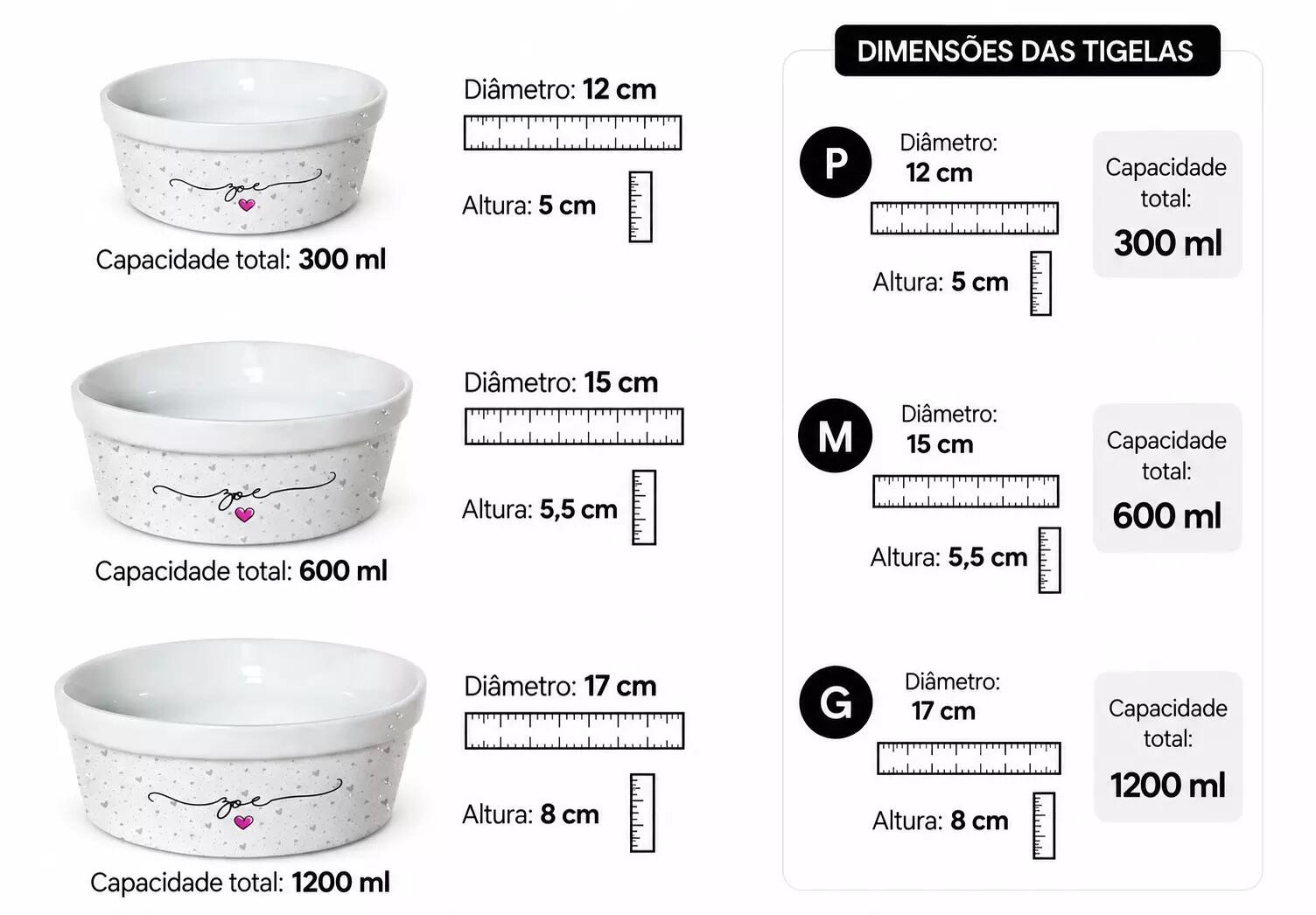 Kit Tigela Personalizada com Suporte Individual - Escolha a Cor - Patinha Aquarela