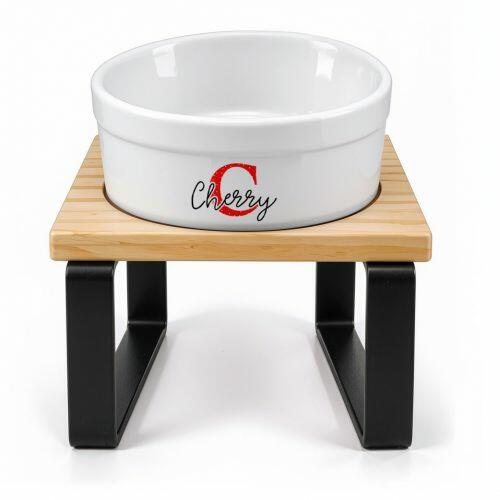 Kit Tigela Personalizada com Suporte Individual - Escolha a Cor - Monograma