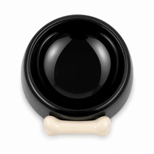 Tigela de Cer�mica Sem Bordas com Osso em Relevo Preto �nix | 500 ml