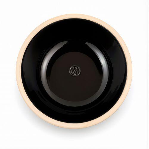 Tigela de Cerâmica Sem Bordas com Osso em Relevo Preto Ônix | 500 ml