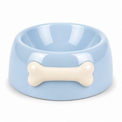 Tigela de Cer�mica Sem Bordas com Osso em Relevo Azul Brisa | 500 ml