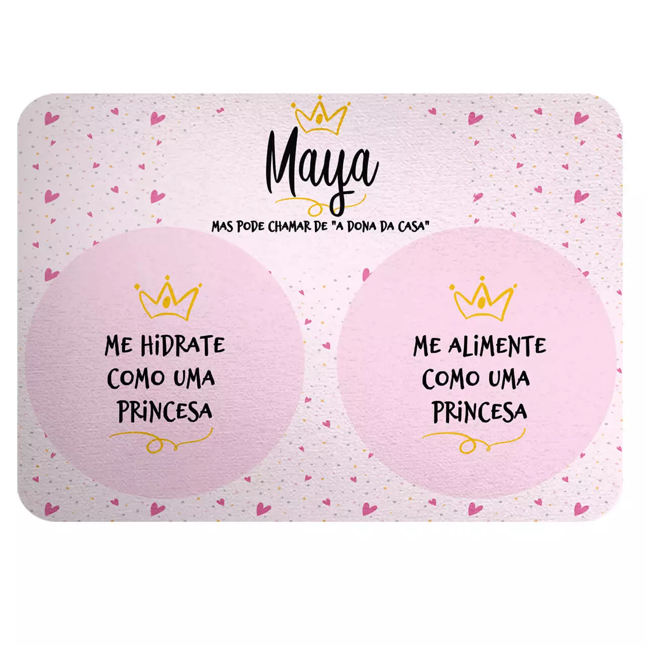 Cantinho Completo Personalizado Pr�ncipe/Princesa - Comedouro, Bebedouro, Suporte Duplo, Tapete Antiderrapante e Plaquinha de Identifica��o