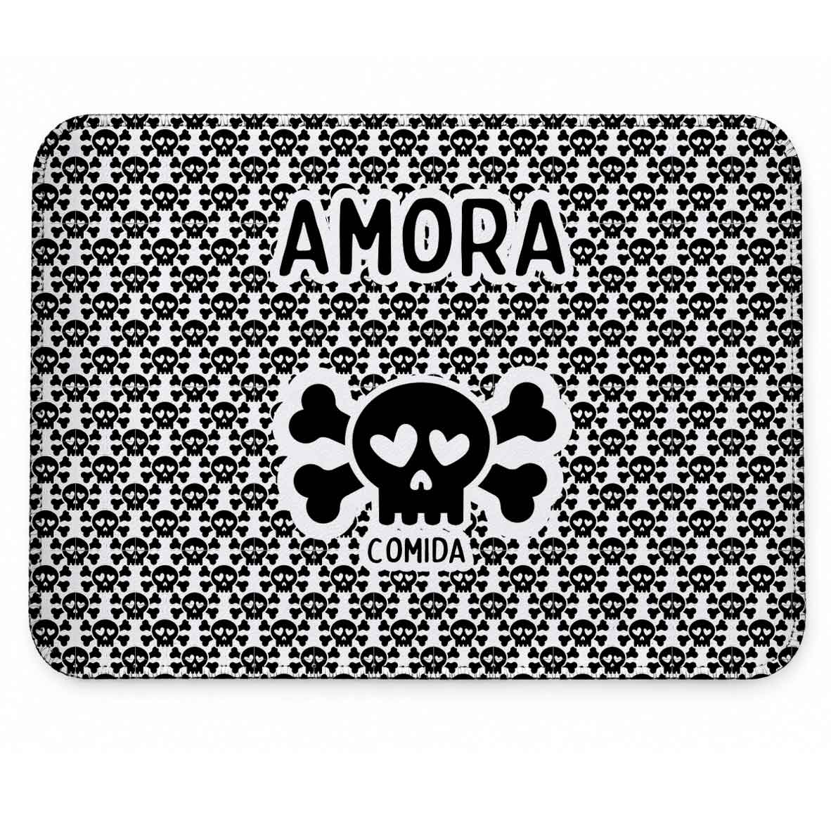Tapete Individual Antiderrapante Personalizado - Caveiras