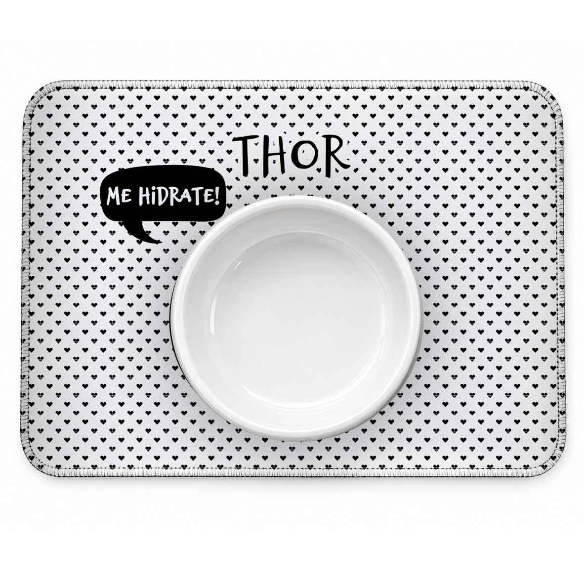 Tapete Individual Antiderrapante Personalizado - Escolha o Ícone | Preto e Branco