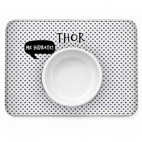 Tapete Individual Antiderrapante Personalizado - Escolha o Ícone | Preto e Branco