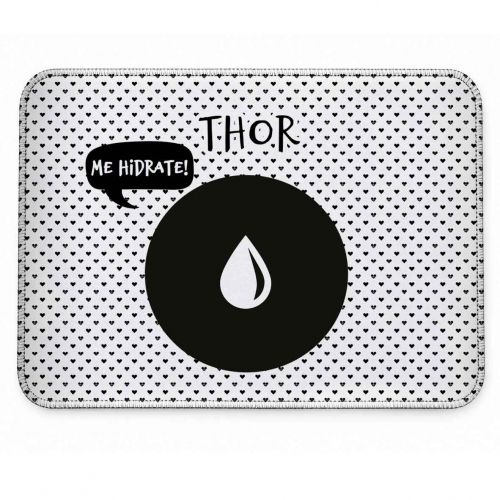 Tapete Individual Antiderrapante Personalizado - Escolha o Ícone | Preto e Branco