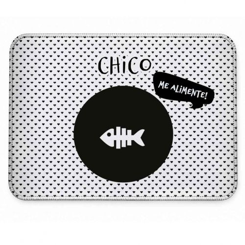 Tapete Individual Antiderrapante Personalizado - Escolha o Ícone | Preto e Branco