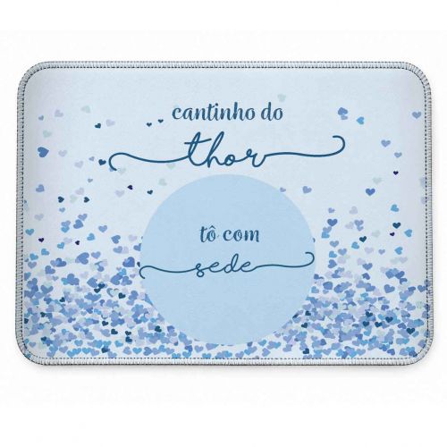 Tapete Individual Antiderrapante Personalizado - Corações Azuis ou Rosas