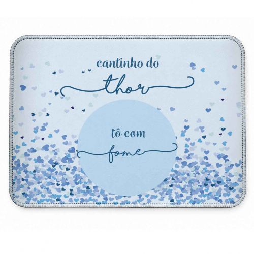 Tapete Individual Antiderrapante Personalizado - Corações Azuis ou Rosas