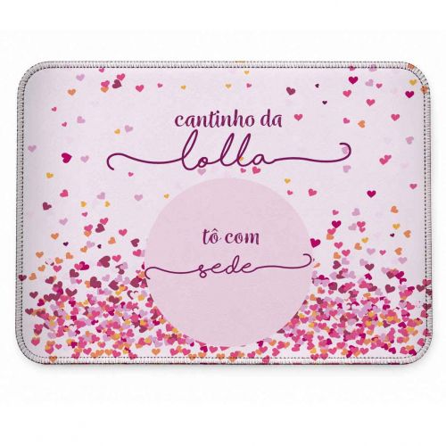Tapete Individual Antiderrapante Personalizado - Corações Azuis ou Rosas