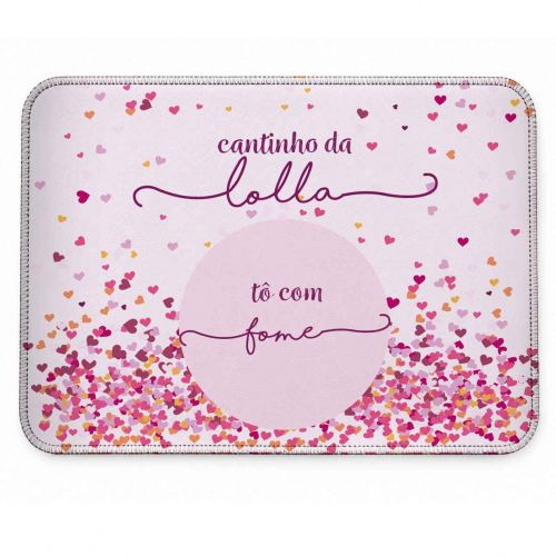 Tapete Individual Antiderrapante Personalizado - Corações Azuis ou Rosas