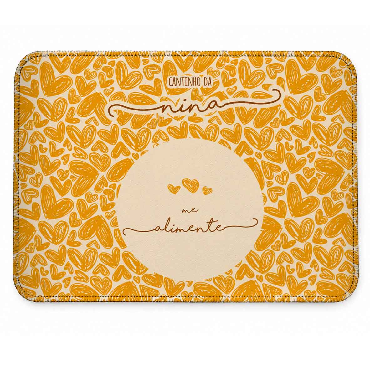 Tapete Individual Antiderrapante Personalizado para Comedouro ou Bebedouro - Três Corações
