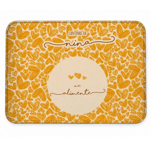 Tapete Individual Antiderrapante Personalizado para Comedouro ou Bebedouro - Três Corações