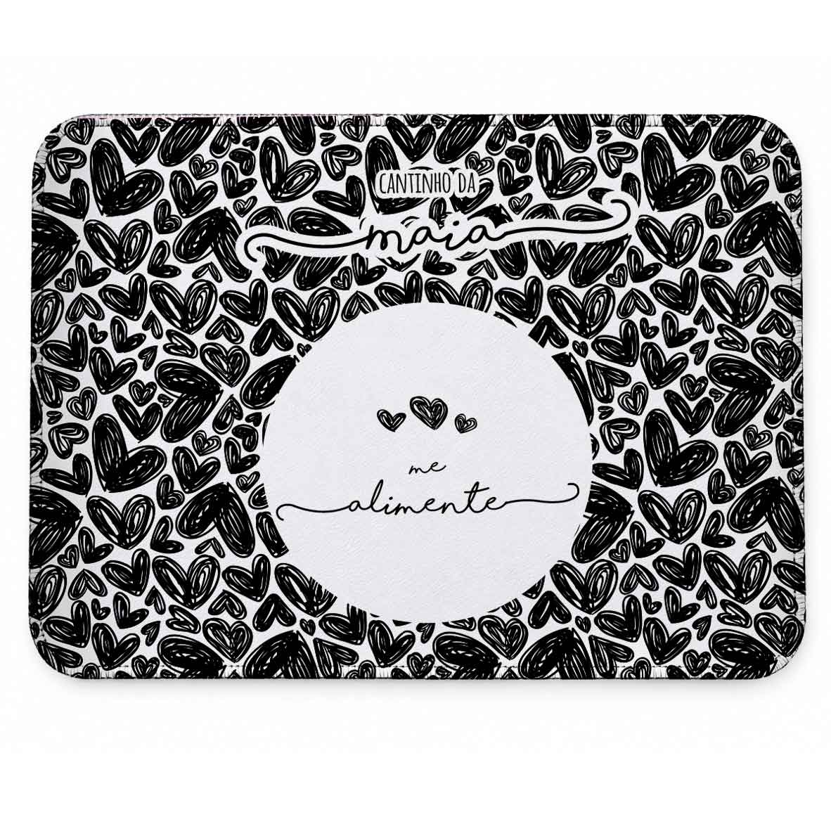 Tapete Individual Antiderrapante Personalizado para Comedouro ou Bebedouro - Três Corações