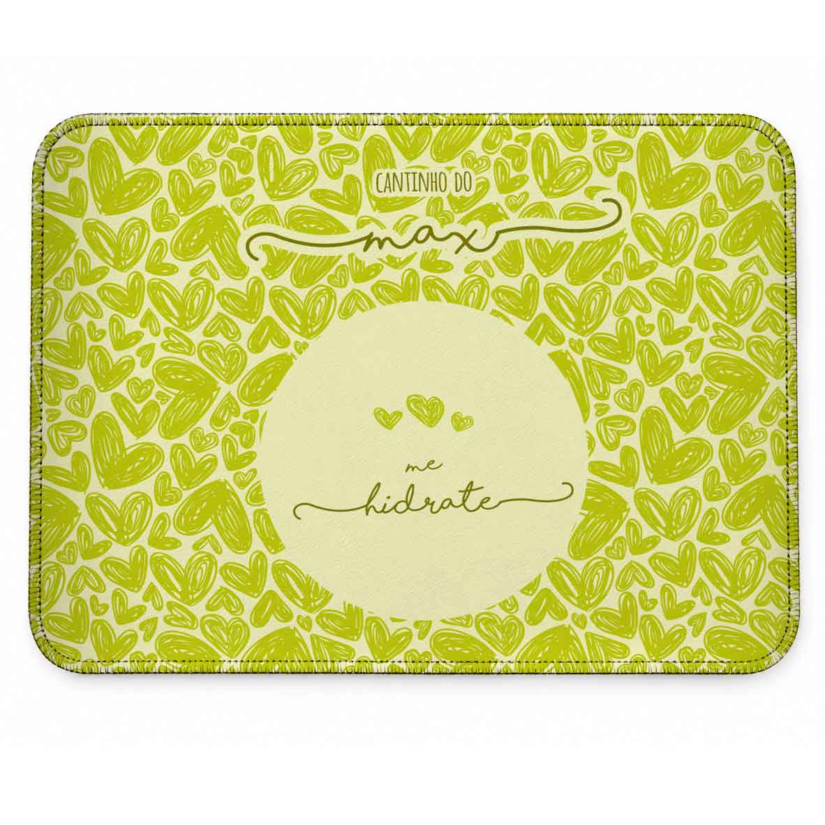 Tapete Individual Antiderrapante Personalizado para Comedouro ou Bebedouro - Três Corações