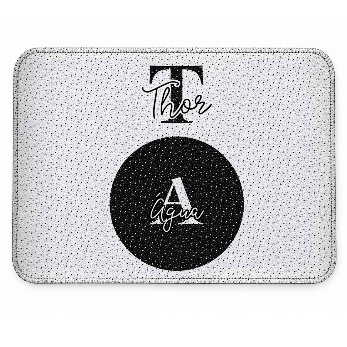 Tapete Individual Antiderrapante Personalizado Monograma - Escolha a Cor