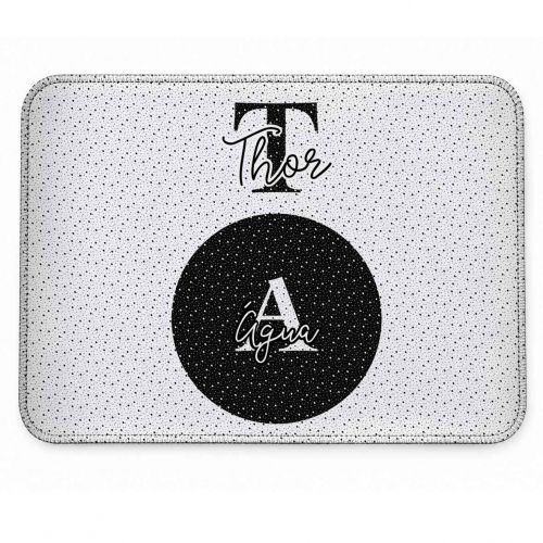 Tapete Individual Antiderrapante Personalizado Monograma - Escolha a Cor