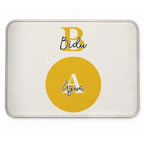 Tapete Individual Antiderrapante Personalizado Monograma - Escolha a Cor