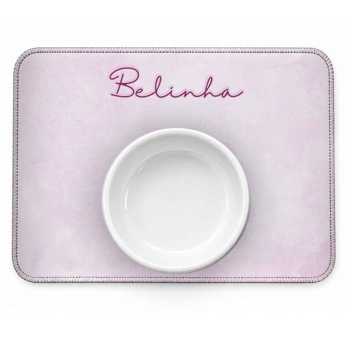 Tapete Individual Antiderrapante Personalizado - Patinha Aquarela Azul ou Rosa
