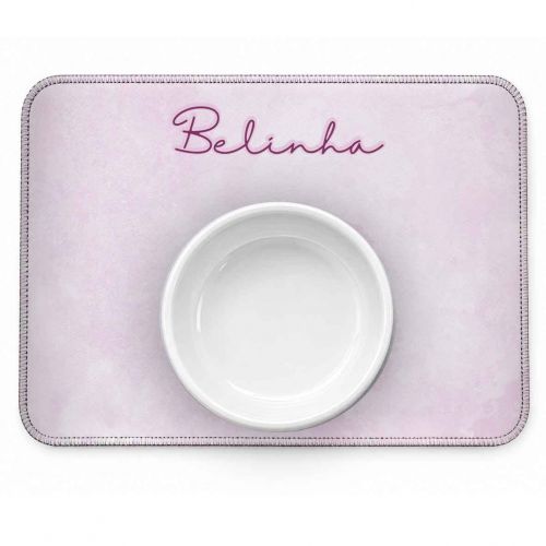 Tapete Individual Antiderrapante Personalizado - Patinha Aquarela Azul ou Rosa