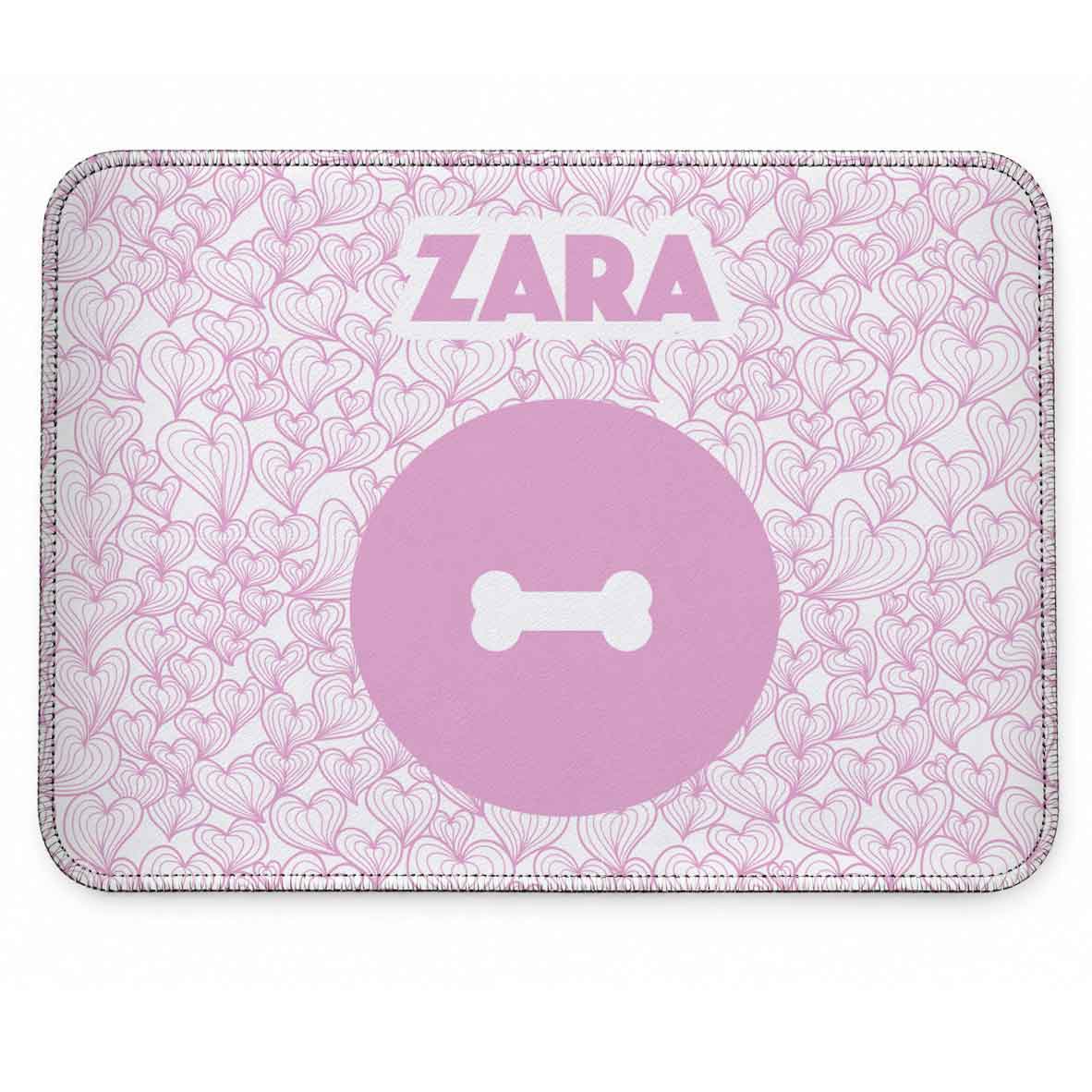 Tapete Individual Antiderrapante Personalizado - Mar de Corações | Escolha a Cor