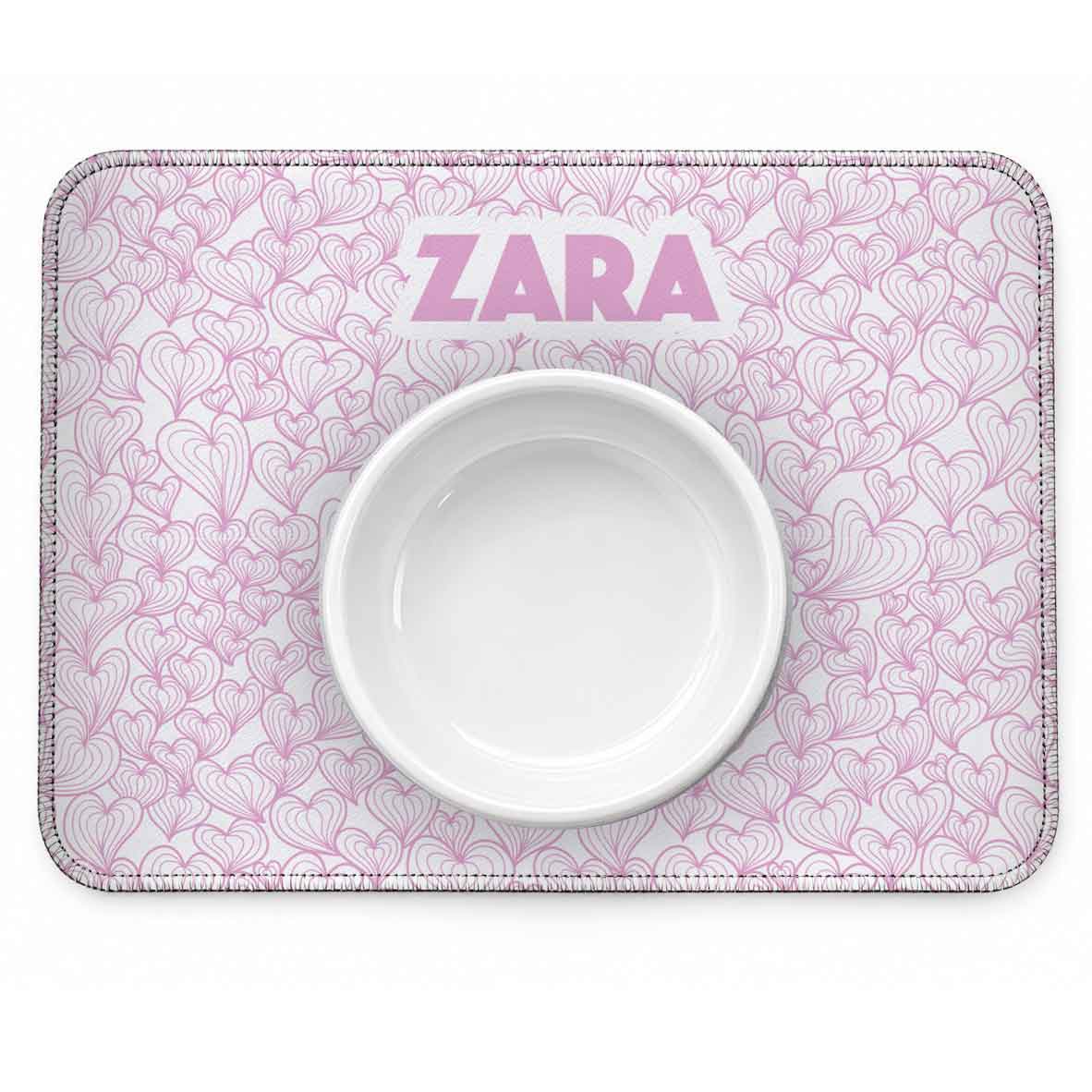 Tapete Individual Antiderrapante Personalizado - Mar de Corações | Escolha a Cor