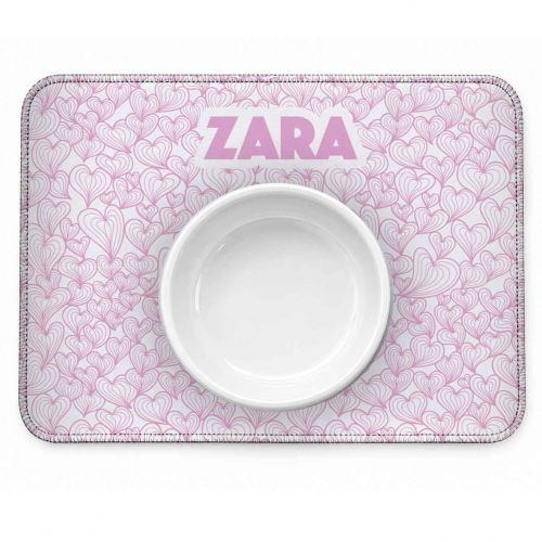 Tapete Individual Antiderrapante Personalizado - Mar de Corações | Escolha a Cor