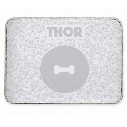 Tapete Individual Antiderrapante Personalizado - Mar de Corações | Escolha a Cor