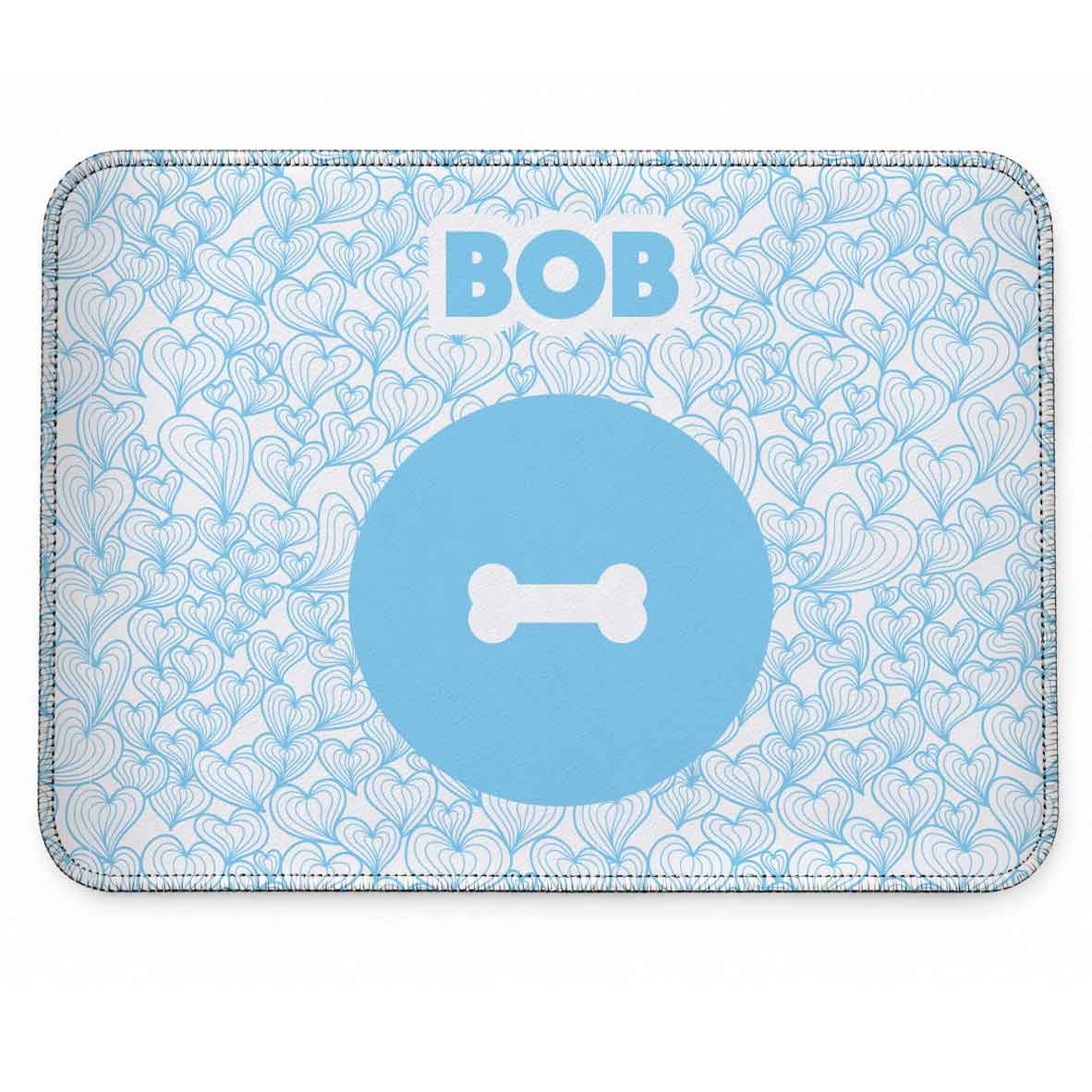 Tapete Individual Antiderrapante Personalizado - Mar de Corações | Escolha a Cor