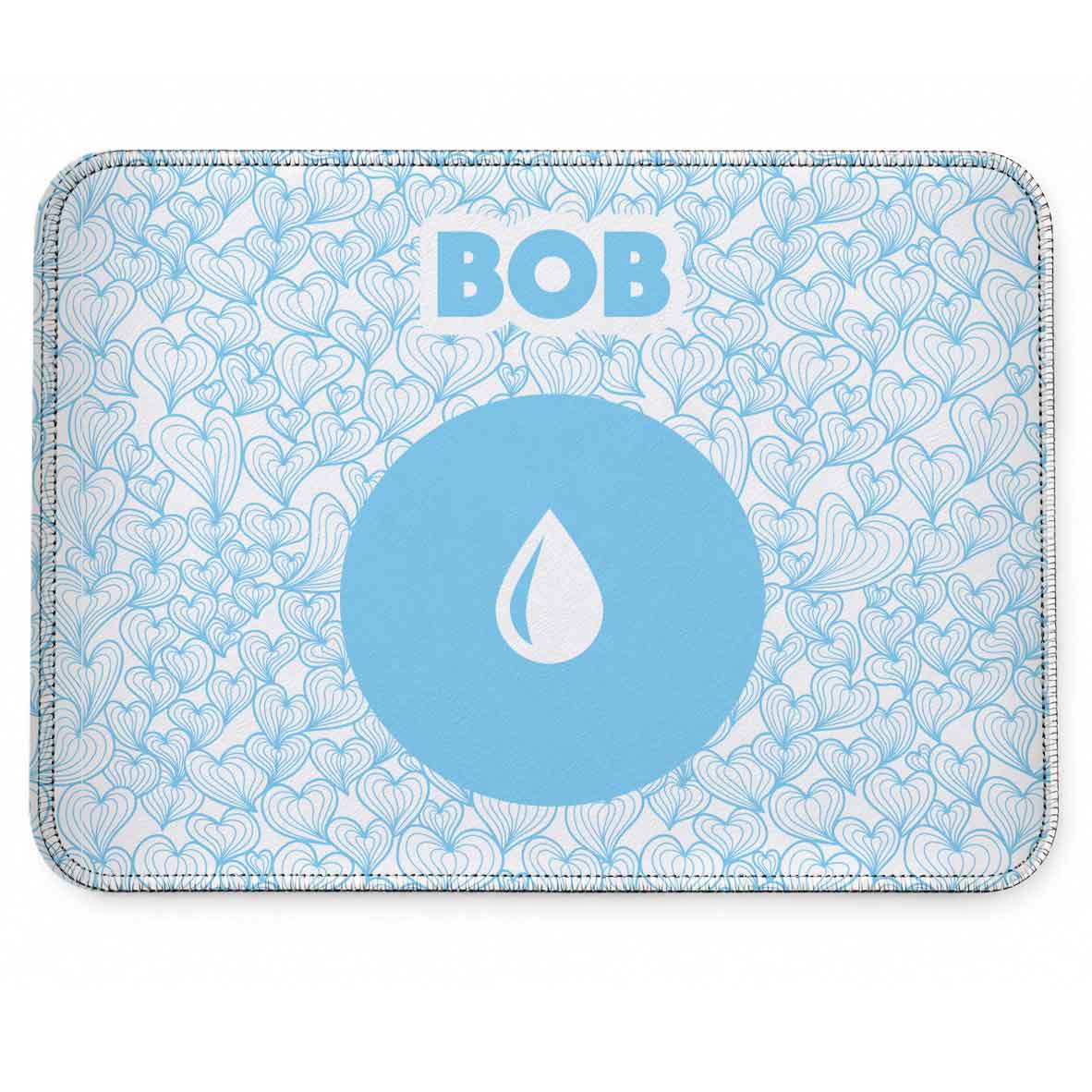 Tapete Individual Antiderrapante Personalizado - Mar de Corações | Escolha a Cor
