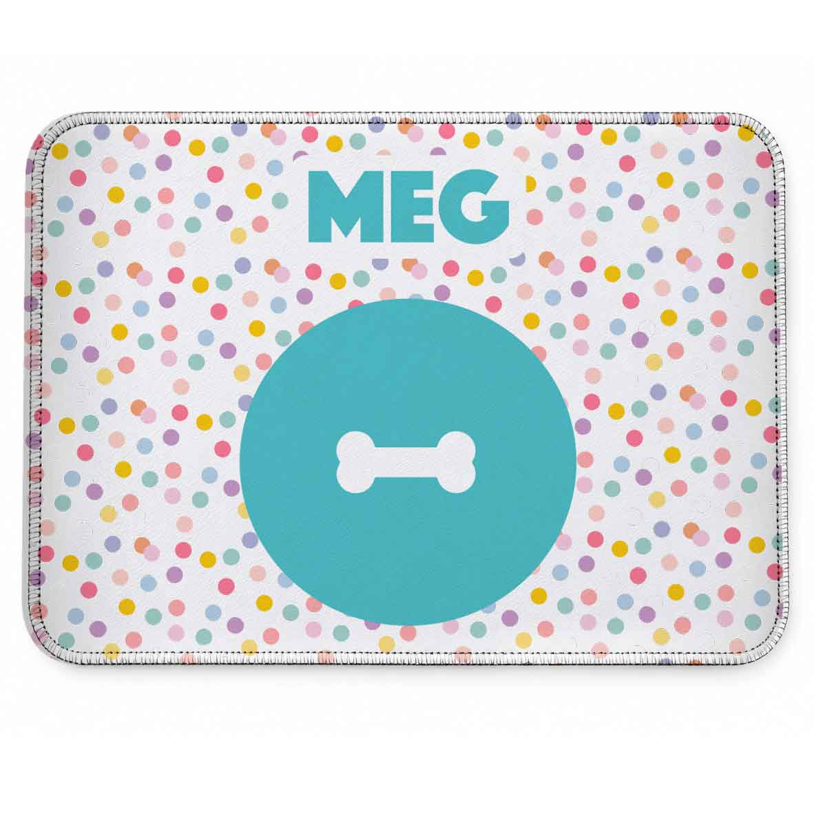 Tapete Individual Antiderrapante Personalizado para Comedouro ou Bebedouro ? Confetes